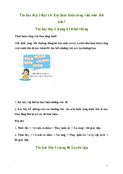 Giải Tin học lớp 3 Bài 14: Em thực hiện công việc như thế nào? | Kết nối tri thức