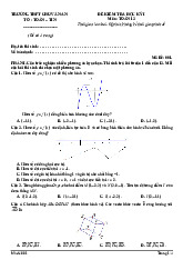 Đề học kỳ 1 Toán 12 năm 2024 – 2025 trường THPT Chu Văn An – Quảng Nam