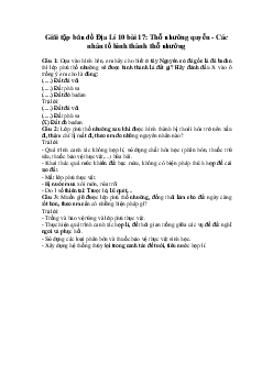 Tập bản đồ Địa lý lớp 10 bài 17: Thổ nhưỡng quyển - Các nhân tố hình thành thổ nhưỡng