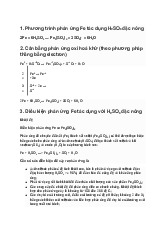 Phương trình phản ứng Fe tác dụng H2SO4 đặc nóng