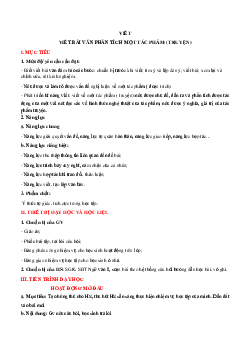 Giáo án Ngữ văn 8 Bài 8: Nhà văn và trang viết | Tiết viết bài văn phân tích tác phẩm | Kết nối tri thức