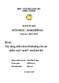 Bài tập lớn: Xây dựng chiến lược Marketing cho sản phẩm mới “Santé” của Kinh Đô môn Marketing căn bản | Học viện Ngân hàng