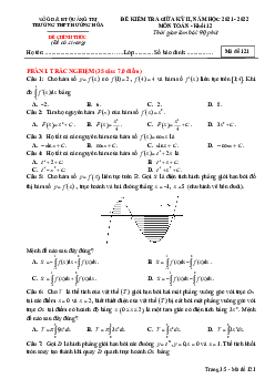 Đề thi giữa kỳ 2 Toán 12 năm 2021 – 2022 trường THPT Hướng Hóa – Quảng Trị