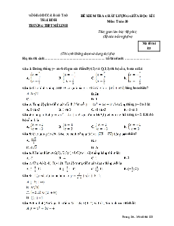 Đề kiểm tra chất lượng giữa HK1 Toán 10 trường THPT Mê Linh – Thái Bình