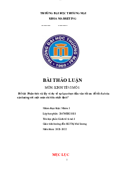 Phân tích và lấy ví dụ về sự lựa chọn đầu vào tối ưu để tối đa hóa sản lượng với một mức chi tiêu nhất định | Kinh tế vi mô