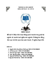 Phân tích hoạt động cạnh tranh trong nội bộ ngành và cạnh tranh giữa các ngành. Những tác động tích cực và tiêu cực của cạnh tranh. Ý nghĩa thực tiễn / Tiểu luận CT Mác Lê-nin