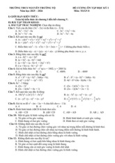 Đề cương học kỳ 1 Toán 8 năm 2025 – 2026 trường THCS Nguyễn Trường Tộ – Hà Nội
