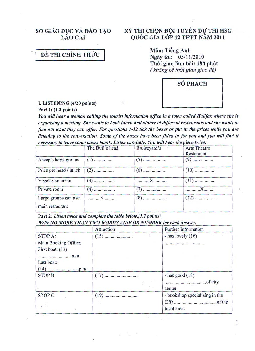 Đề thi chọn đội tuyển dự thi HSG Quốc gia lớp 12 THPT năm 2011 môn Tiếng Anh - Sở GD&ĐT Lào Cai
