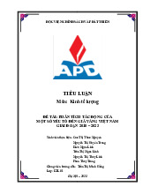 Phân Tích Tác Động Đến Giá Vàng 2015-2023 | Tiểu luận Môn Kinh tế lượng - Học viện Chính sách và Phát triển