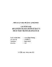 Tiểu luân KHÁI NIỆM TRANH CHẤP ĐẤT ĐAI VÀ PHÂN TÍCH TRANH CHẤP ĐẤT ĐAI môn Luật đất đai - Trường Đại học lao động -  xã hội.