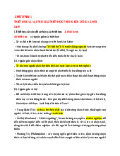 Chương I Vai Trò Và Vấn Đề Cơ Bản Của Triết Học | Môn Triết học Mác - Lênin - Đại học Kinh Tế Quốc Dân