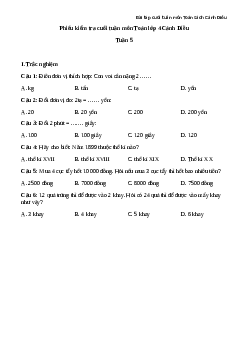 Phiếu bài tập cuối tuần lớp 4 môn Toán nâng cao Tuần 5 Cánh Diều