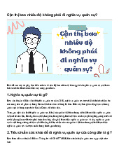 Cận thị bao nhiêu độ không phải đi nghĩa vụ quân sự?