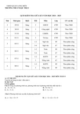 Ôn tập giữa kì 1 Toán 9 năm 2024 – 2025 trường THCS Ngọc Thụy – Hà Nội