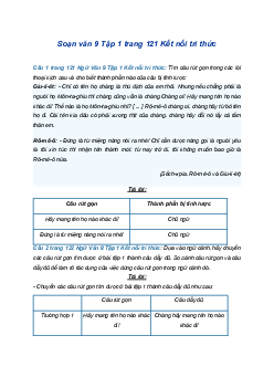 Soạn bài Thực hành tiếng Việt trang 121 | SGK Ngữ Văn 9 Kết nối tri thức (Tập 1)