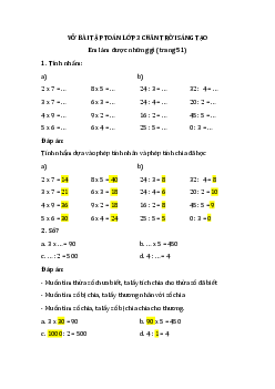 Giải Vở bài tập Toán lớp 3 Chân trời sáng tạo: Em làm được những gì?