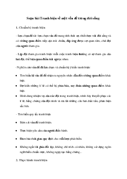 Soạn bài Tranh biện về một vấn đề trong đời sống Kết nối tri thức