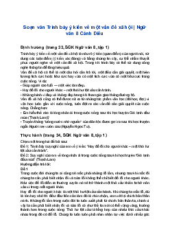 Soạn văn Trình bày ý kiến về một vấn đề xã hội | Ngữ văn 8 Cánh Diều
