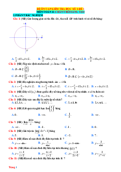 Đề ôn thi học kỳ 1 Toán 11 Chân trời sáng tạo - Đề 1 (có đáp án)