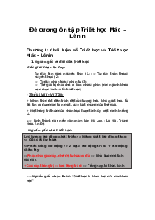 Đề cương ôn tập - Triết học Mác Lenin| Đại học Kinh Tế Quốc Dân