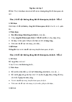 Tìm ý cho đoạn văn tả một đồ vật em thường dùng khi đi tham quan, du lịch | Tập làm văn lớp 3 Chân trời sáng tạo