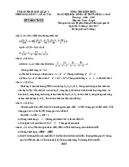 Đề thi kiến thức Toán 8 năm 2016 – 2017 phòng GD&ĐT Quận 1 – TP HCM