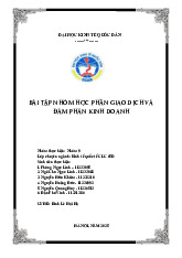 Bài tập nhóm Môn Giao dịch và đàm phán kinh doanh | Đại học Kinh Tế Quốc Dân
