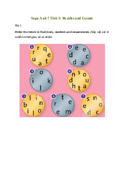 Giải Tiếng Anh 7 Unit 5: Puzzles and Games | Friends Plus