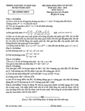 Đề chọn học sinh giỏi Toán 9 năm 2024 – 2025 phòng GD&ĐT Nghĩa Đàn – Nghệ An