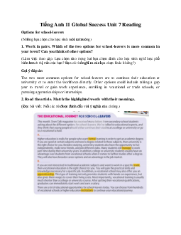 Giải Unit 7 Reading | Tiếng Anh 11 Global Success