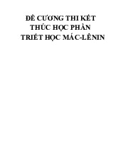 Đề cương ôn thi cuối kì Môn Triết học Mác - Lênin | Đại học Sư phạm Thành phố Hồ Chí Minh