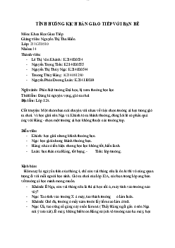 Tình huống kịch bản giao tiếp với bạn bè