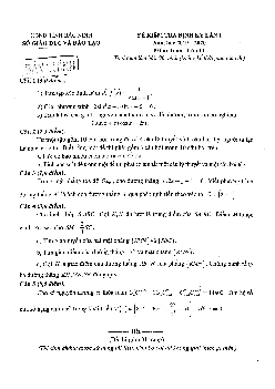 Đề kiểm tra định kỳ lần 1 Toán 11 năm 2019 – 2020 sở GD&ĐT Bắc Ninh