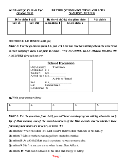 Đề thi học sinh giỏi cấp tỉnh môn Tiếng Anh 9 năm 2017-2018 Sở GD Quảng Nam (có lời giải)