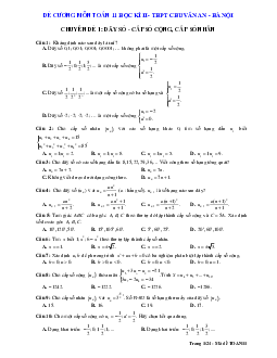 Đề cương học kì 2 Toán 11 năm 2018 – 2019 trường Chu Văn An – Hà Nội