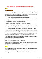 Đề cương cuối kì môn Triết học Mác - Lênin | Trường Đại học Mở Hà Nội