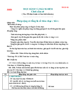 Giáo án Toán 2 tuần 11 sách Chân trời sáng tạo