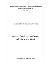 Tài liệu học phần Mỹ học đại cương