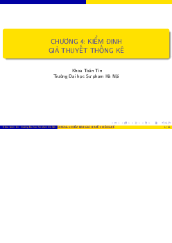 Slide bài giảng chương 4: Kiểm định giả thiết thống kê