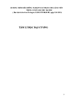 Bài giảng môn Tâm lý học đại cương | Đại học Kinh tế Quốc dân