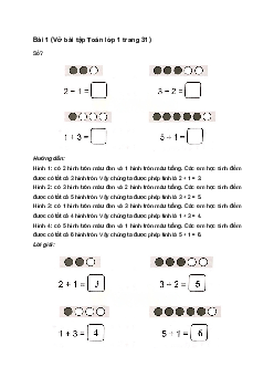 Giải vở bài tập Toán lớp 1 trang 31 sách Cánh Diều