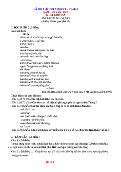 Đề thi thử tốt nghiệp THPT năm 2023 môn Ngữ văn - Đề 2 (có đáp án)