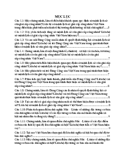 Tài liệu đề cương câu hỏi chủ nghĩa xã hội ( có đáp án) | Đại học Kinh tế kỹ thuật công nghiệp