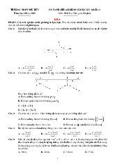 Đề ôn tập cuối kì 1 Toán 12 năm 2024 – 2025 trường THPT Thủ Đức – TP HCM