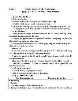 Giáo án Công nghệ lớp 4 Bài 1 - 3 Tiết  | Chân trời sáng tạo