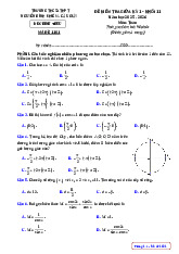 Đề giữa kỳ 1 Toán 11 năm 2025 – 2026 trường Nguyễn Bỉnh Khiêm – Hà Nội