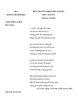 Đề thi thử THPT Quốc gia 2022 môn Ngữ văn bám sát đề minh họa - Đề 3 (có lời giải)