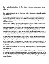 Suy nghĩ của bản thân về tấm lòng nhân hậu trong cuộc sống siêu hay | Ngữ văn 9