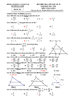 Đề giữa học kỳ 2 Toán 8 năm 2023 – 2024 phòng GD&ĐT Lục Nam – Bắc Giang