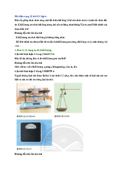 Giải Khoa học tự nhiên lớp 6 bài 5 Đo khối lượng | Chân trời sáng tạo